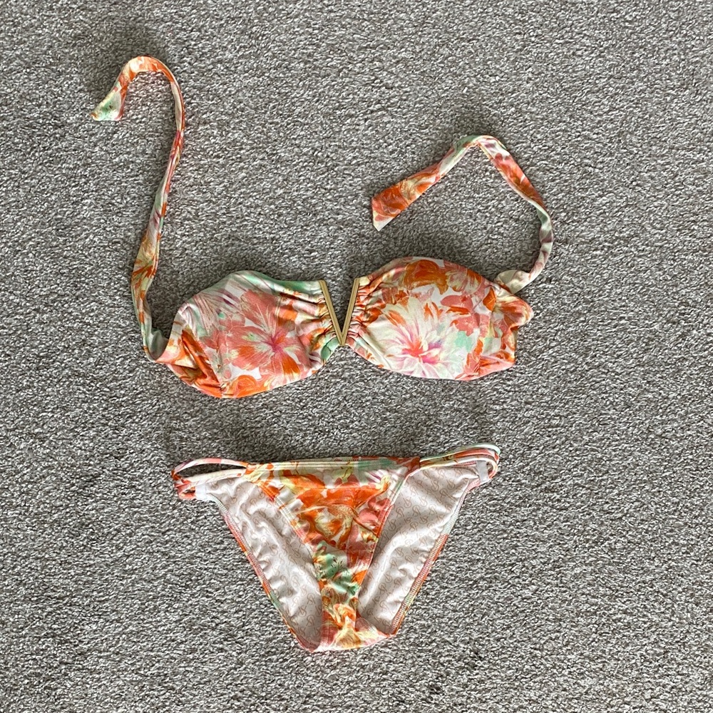 Victoria's Secret Floral Bikini - Orange and Pink